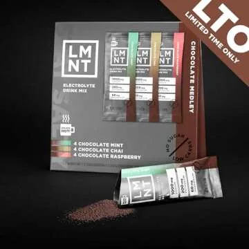 LMNT Zero Sugar Hot Chocolate or Coffee Mixer - Chocolate Medley - Variety Pack | Drink Mix | 12-Count