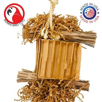 Bonka Bird Toys 3753 Natural Shreddy Eddy Medium to Large Parrot Toy Good Conure African Grey, Conures, Amazons, Small Cockatoos, and similarly Sized pet Birds for Chewy Foraging Fun.