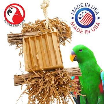 Bonka Bird Toys 3753 Natural Shreddy Eddy Medium to Large Parrot Toy Good Conure African Grey, Conures, Amazons, Small Cockatoos, and similarly Sized pet Birds for Chewy Foraging Fun.