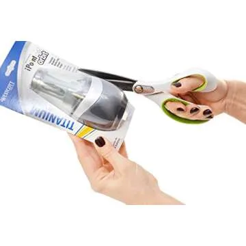 Westcott 16926 8-Inch Heavy-Duty CarboTitanium Scissors For Office and Home, Green/White, 2 Pack