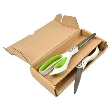 Westcott 16926 8-Inch Heavy-Duty CarboTitanium Scissors For Office and Home, Green/White, 2 Pack