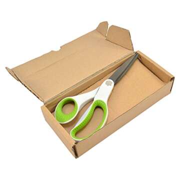 Westcott 16926 8-Inch Heavy-Duty CarboTitanium Scissors For Office and Home, Green/White, 2 Pack