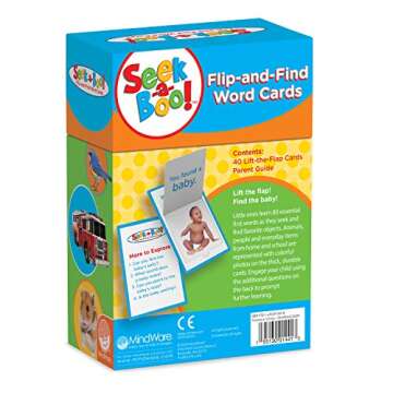 MindWare Seek-A-Boo Flip-and-Find Word Cards for Kids