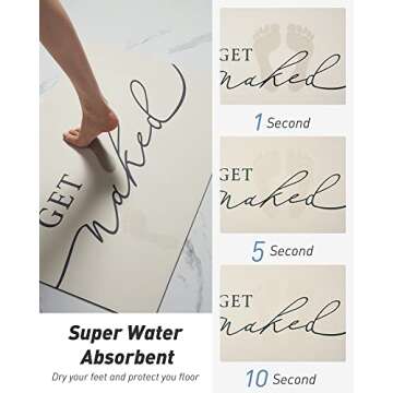 tchdio Bath Mat-Super Absorbent Quick Dry Bath Mats for Bathroom Floor Non Slip-Bathroom Mats with R...