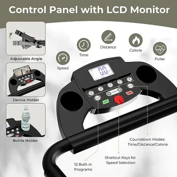 GYMAX Foldable Treadmill for Home Workouts - Easy to Store