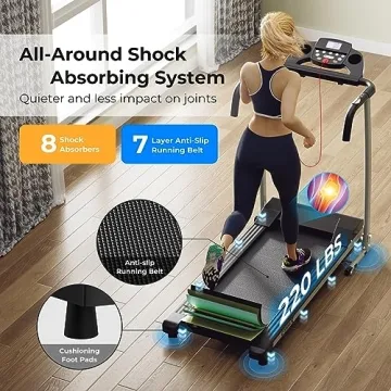 GYMAX Foldable Treadmill for Home Workouts - Easy to Store