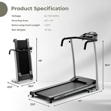 GYMAX Foldable Treadmill for Home Workouts - Easy to Store