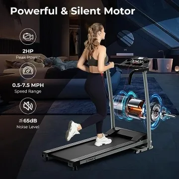 GYMAX Foldable Treadmill for Home Workouts - Easy to Store