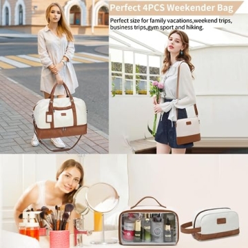 Wogarl Weekend Travel Bags for Women - 4PCS Set