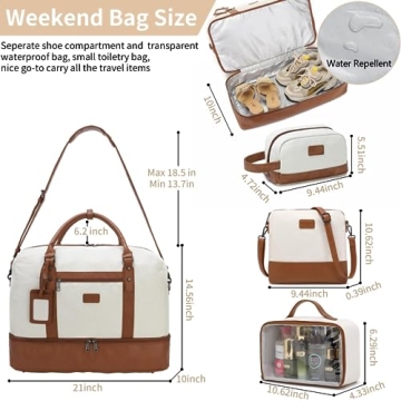 Wogarl Weekend Travel Bags for Women - 4PCS Set