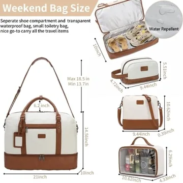 Wogarl Weekend Travel Bags for Women - 4PCS Set