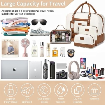 Wogarl Weekend Travel Bags for Women - 4PCS Set