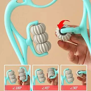 YIQDAQIAN 6 Wheel Dual Pressure Point Cervical Neck Massager Pinpoint Roller Neck Spine Massage Tool Relaxer Handheld Roller Therapy Neck Acupoints Manual Massageador