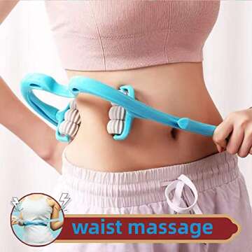 YIQDAQIAN 6 Wheel Dual Pressure Point Cervical Neck Massager Pinpoint Roller Neck Spine Massage Tool Relaxer Handheld Roller Therapy Neck Acupoints Manual Massageador