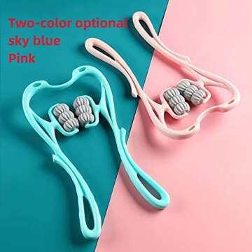 YIQDAQIAN 6 Wheel Dual Pressure Point Cervical Neck Massager Pinpoint Roller Neck Spine Massage Tool Relaxer Handheld Roller Therapy Neck Acupoints Manual Massageador