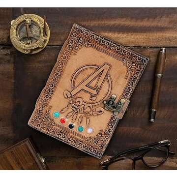 Avengers Leather Sketchbook with Thanos Stone Design