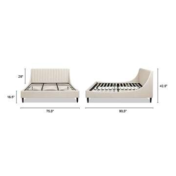Jennifer Taylor Home Aspen Vertical Tufted Modern Headboard Platform Bed Set