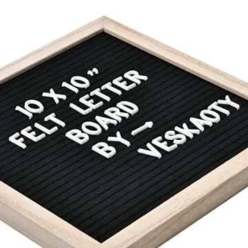 Felt Letter Board with 294 Letters, Numbers & Symbols - 10 x 10 inch Changeable Message Board with W...