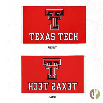 Desert Cactus Texas Tech University TTU Flag - 3 x 5 Feet Raiders Banner, Indoor/Outdoor Durable Fab...