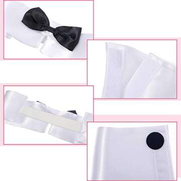 SATINIOR Bunny Costume Set Rabbit Ear Headband Collar Bow Tie Costume Cuffs Rabbit Tail for Easter Party(Black)