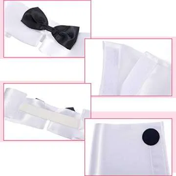 SATINIOR Bunny Costume Set Rabbit Ear Headband Collar Bow Tie Costume Cuffs Rabbit Tail for Easter Party(Black)