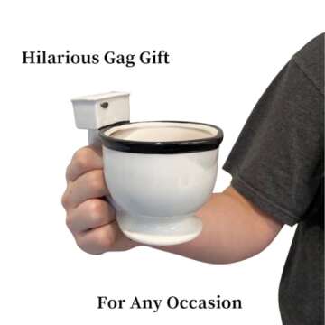 Evelots Toilet Mug Coffee Cup - Funny Gag Gift - Novelty Ceramic Candy Dish (10 Oz)