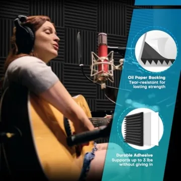 48 Pack Black Acoustic Foam Panels for Sound Proofing