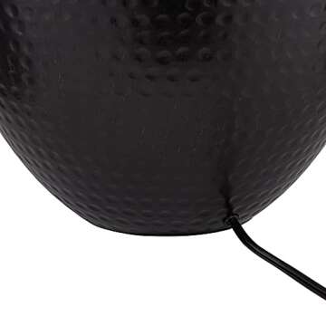 Barnes and Ivy Brighton Rustic Traditional Farmhouse Table Lamps 27.25" Tall Set of 2 Hammered Bronze Metal Pot Beige Fabric Drum Shade for Living Room Bedroom House Bedside Nightstand Home