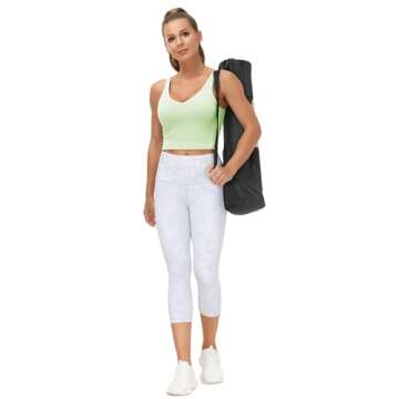 Women’s Longline Sports Bra Wirefree Padded Medium Support Yoga Bras Gym Running Workout Tank Tops(Pale Green, X-Large)