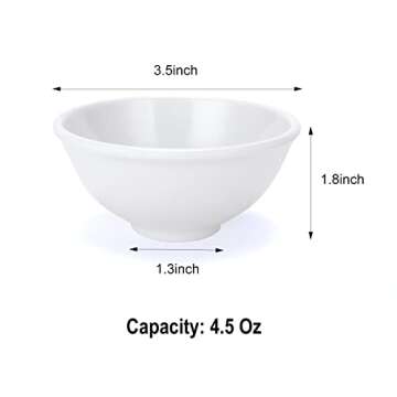 CookTaitai Mini Dipping Bowls Set, Soy Sauce Dishes 4.5 Oz 3.5 Inch Mini Bowls Set,Unbreakable Melam...