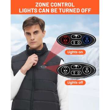 Flyhare Mens Heated Vest with 14400mAh Battery Pack Included, 8 Heated Zones, Warming Heated Vest fo...