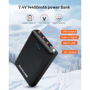 Flyhare Mens Heated Vest with 14400mAh Battery Pack Included, 8 Heated Zones, Warming Heated Vest for Men Hiking/Golfing 4 in 1 Smart Controller, Lights-out Design, Lightweight Heating Vest