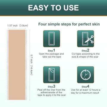 FUNNIR Silicone Scar Sheets,Tape, Strips - Healing Keloid, C-Section and Tummy Tuck - As Surgical Cream, Gel, Patch, Bandage, Pad - Surgery Scars Treatment 5.7"x1.57" - 6 Pack