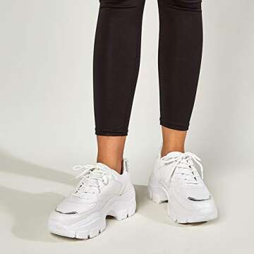 Reflective Chunky Platform Sneakers for Women