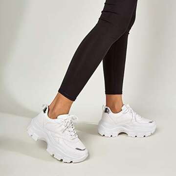 Reflective Chunky Platform Sneakers for Women