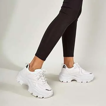 Reflective Chunky Platform Sneakers for Women