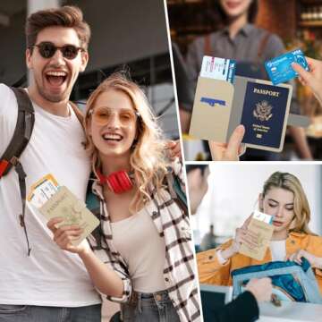 Caweet Passport Holder Cover Case Wallet - Cute Leather Travel Accessories for All