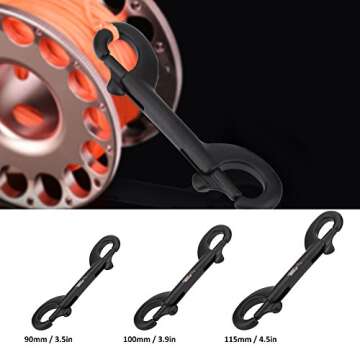 Double Ended Snap Clip Stainless Steel Diving Hook Double Ended Clip Hook Bolt Snap Diving Buckle 3....