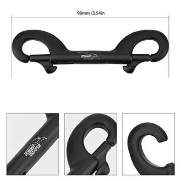 Double Ended Snap Clip Stainless Steel Diving Hook Double Ended Clip Hook Bolt Snap Diving Buckle 3.5in,3.9in,4.5in Available(115mm)