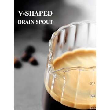 TIWPAJS Espresso Cups 6OZ, Espresso Accessories, Expresso Shots Cup, Espresso Shot Glass with V-Shap...