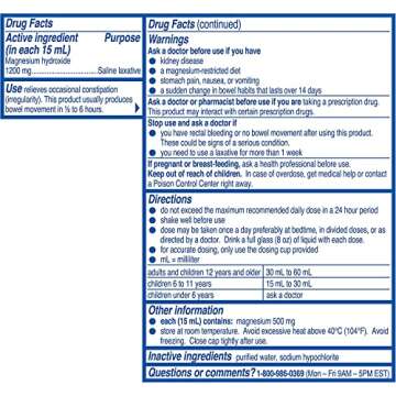 Gentle Overnight Constipation Relief - Phillips' Milk of Magnesia 26 oz (Pack of 3)