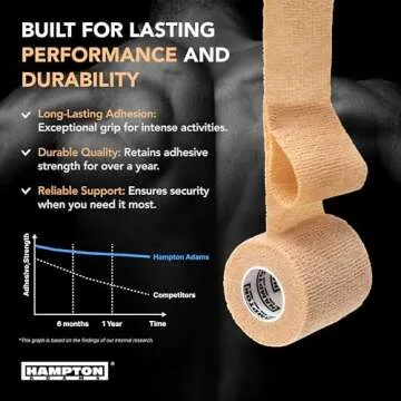 Hampton Adams | As Seen on Shark Tank | Self Adhesive Bandage Wrap (14-Pack) | 15ft | Pet Safe | Breathable Athletic Elastic Cohesive Bandage for Sports Injury Ankle Knee Wrist sprains (Beige)