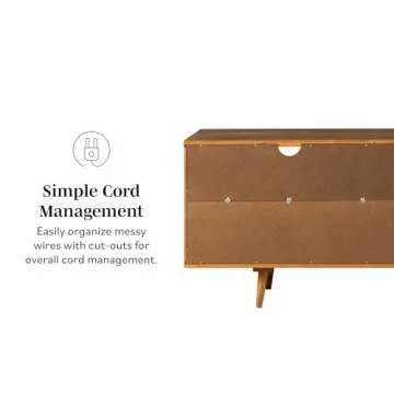 Stylish Walker Edison Mid-Century Wood TV Stand for 65" TVs