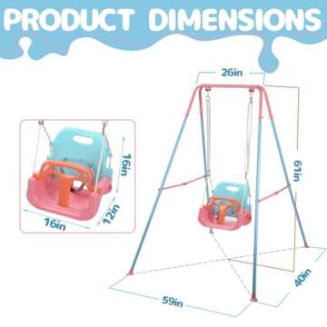TALECO Gear 3-in-1 Toddler Swing Set for Kids