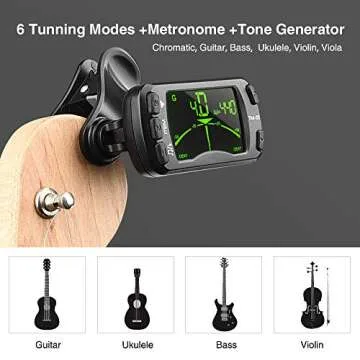 LEKATO Clip On Tuner Metronome Portable for All Instruments
