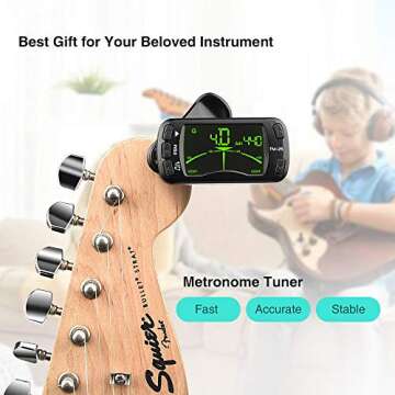 LEKATO Clip On Tuner Metronome Portable for All Instruments