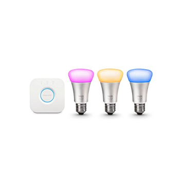 Philips Hue White and Color Ambiance A19 Smart Bulb Starter Kit for Voice Control