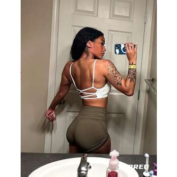 YEOREO Women Intensify Athletic Shorts Seamless Scrunch Workout Shorts High Waisted Active Gym Yoga ...