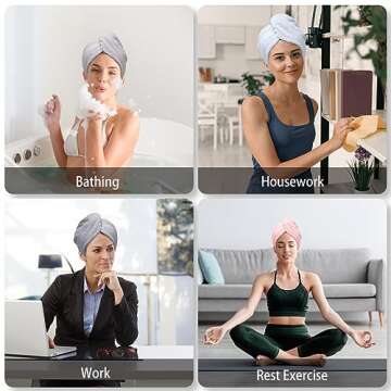 Koolstuffs Microfiber Hair Towel Wrap, 3 Packs Super Absorbent Quick Dry Hair Turbans for Wet Hair, Drying Hair Wrap Towels for Curly Hair Women Anti Frizz