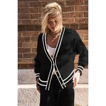 SAUKOLE 2 Piece Outfits for Women Loose Knit Cardigan and Baggy Pants Lounge Sweater Sets Fashion Sweatsuit Matching Set